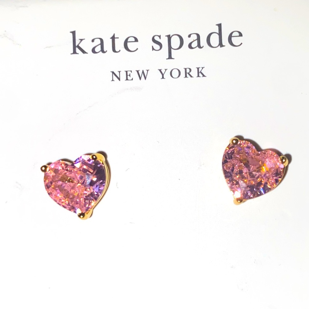 BNWT Kate Spade New York Pink Glitter Heart Earrings $48